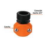 Conector 1/2' Macho de ABS para Manguera, Truper