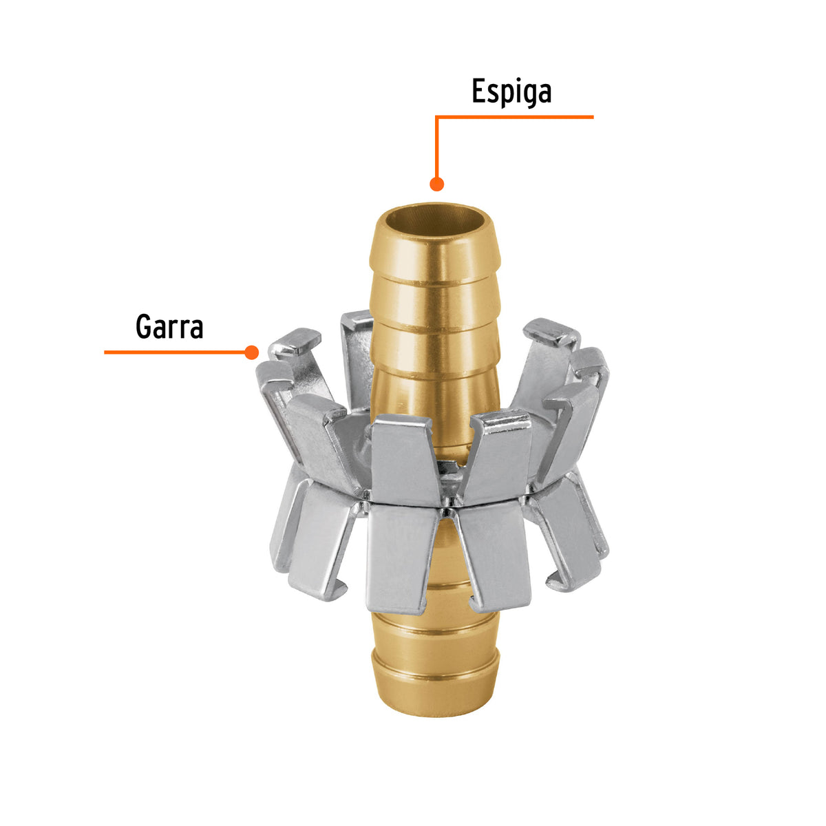 Reparador de Aluminio 1/2', Tipo Garra para Manguera