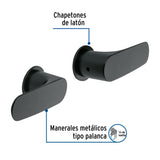 Juego Manerales Palanca para Regadera, Negro, Foset Riviera