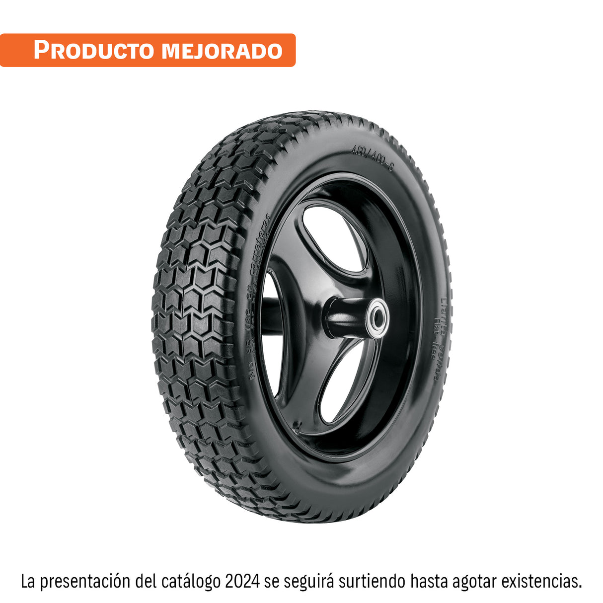 Llanta Completa Imponchable 16', Incluye Eje y Baleros