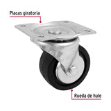 Rodaja Hule 4', Placa Giratoria C/Balero, Carga 100 kg, Fiero