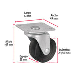Rodaja Hule 2', Placa Giratoria C/Buje, Carga 25 kg, Fiero