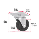 Rodaja Hule 2', Placa Giratoria C/Balero, Carga 40 kg, Fiero