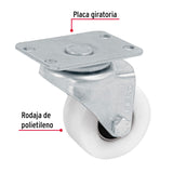 Rodaja de Polietileno 2' Placa Giratoria, con Balero, Fiero