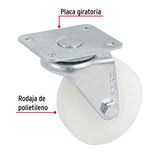 Rodaja de Polietileno 2-1/2' Placa Giratoria con Buje, Fiero