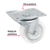 Rodaja de Polietileno 4' Placa Giratoria, con Balero, Fiero