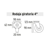 Rodaja de Repuesto 4' para DIA-385P, Placa Giratoria, Fiero