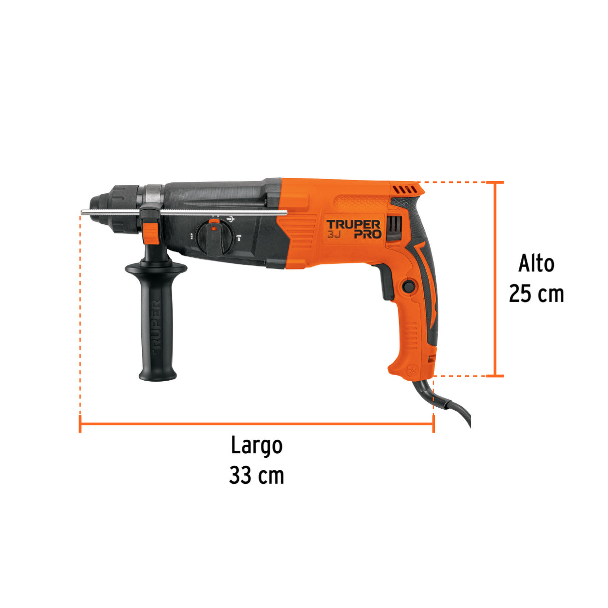 Rotomartillo SDS Plus 3.2 Joules, 800 W, Truper Pro