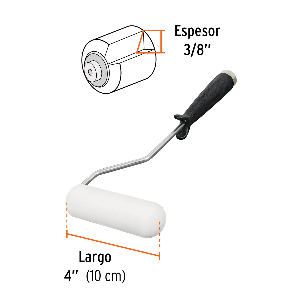 Mini Rodillo para Pintar 4' X 3/8' de Esponja, Truper
