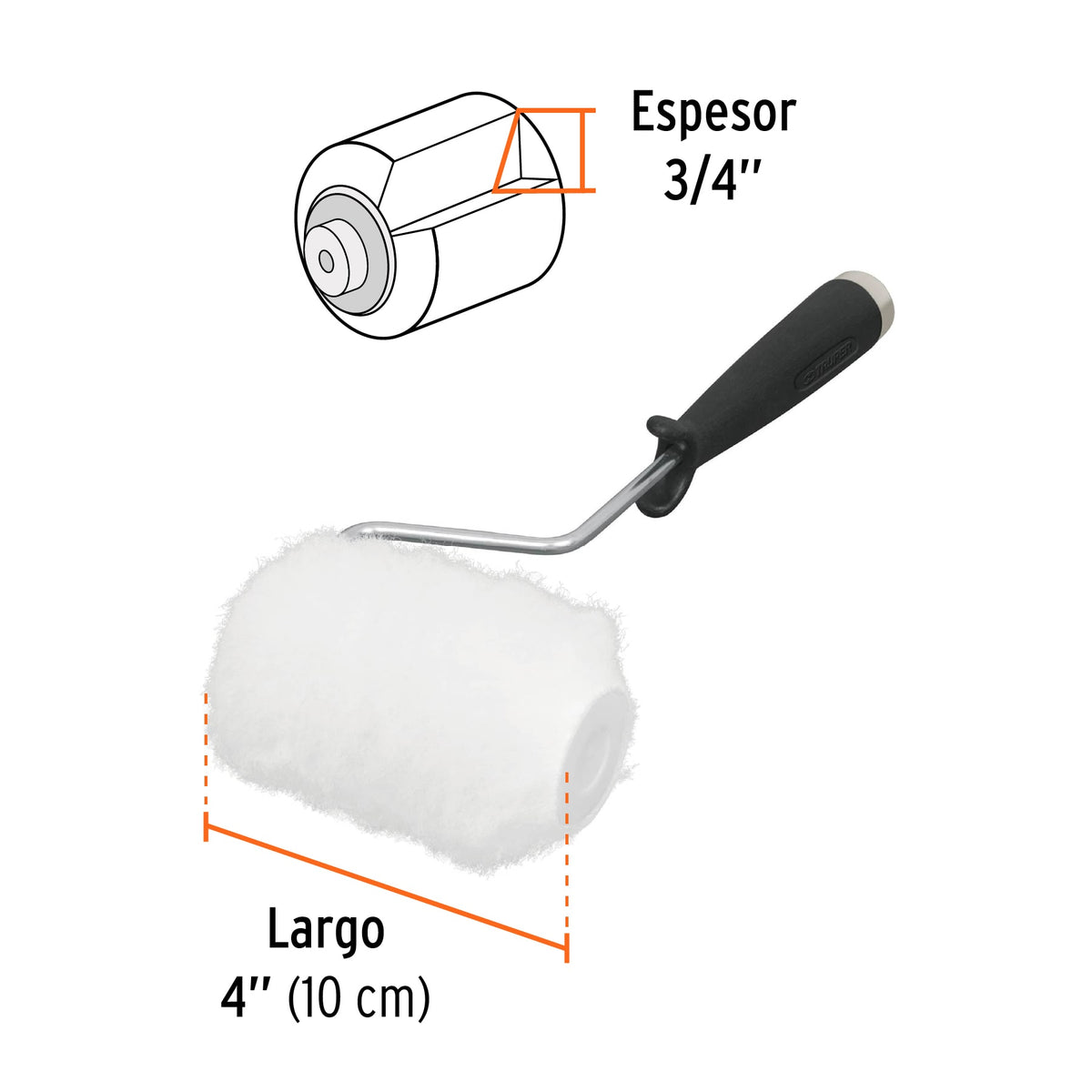 Mini Rodillo para Pintar 4' X 3/4' de Poliéster, Truper