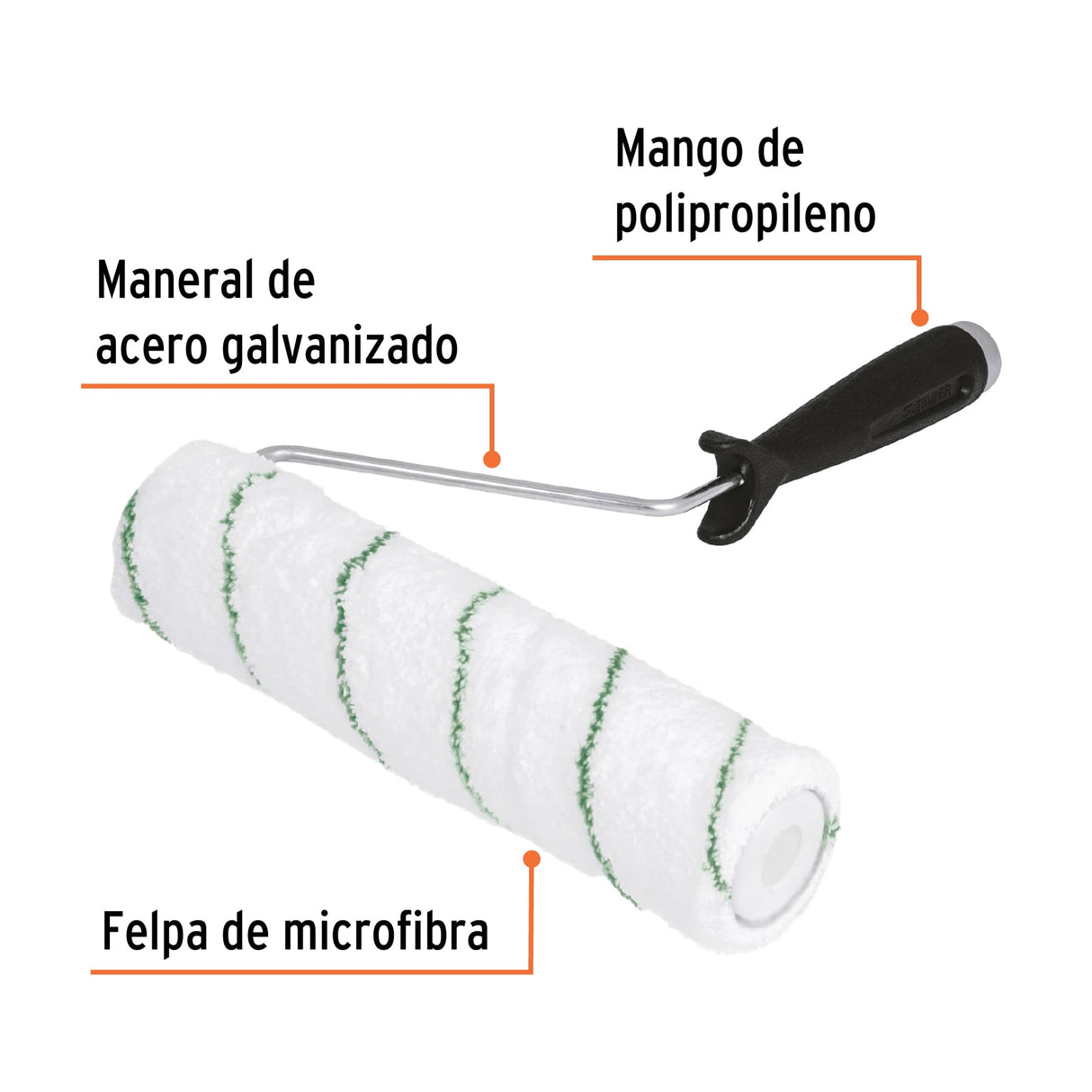 Rodillo para Pintar 9' X 3/8' Microfibra, Sup. Poco Rugosas