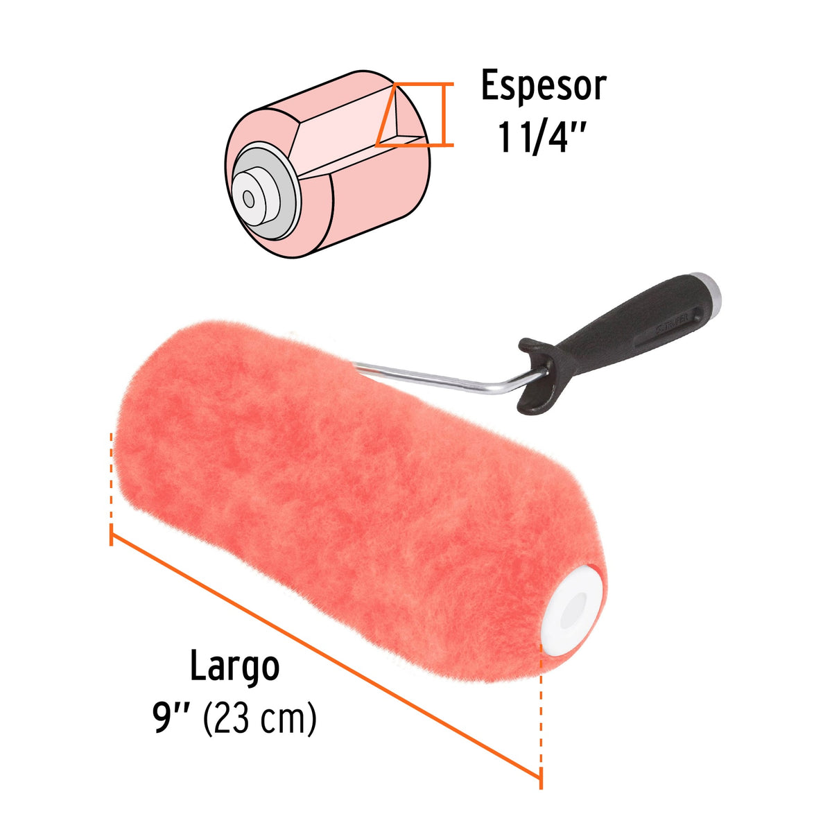 Rodillo para Pintar 9' X 1-1/4' Superficies Extrarrugosas
