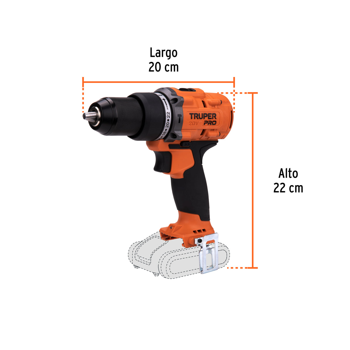 Rotomartillo 1/2', 20 V, sin Accesorios, Truper Pro