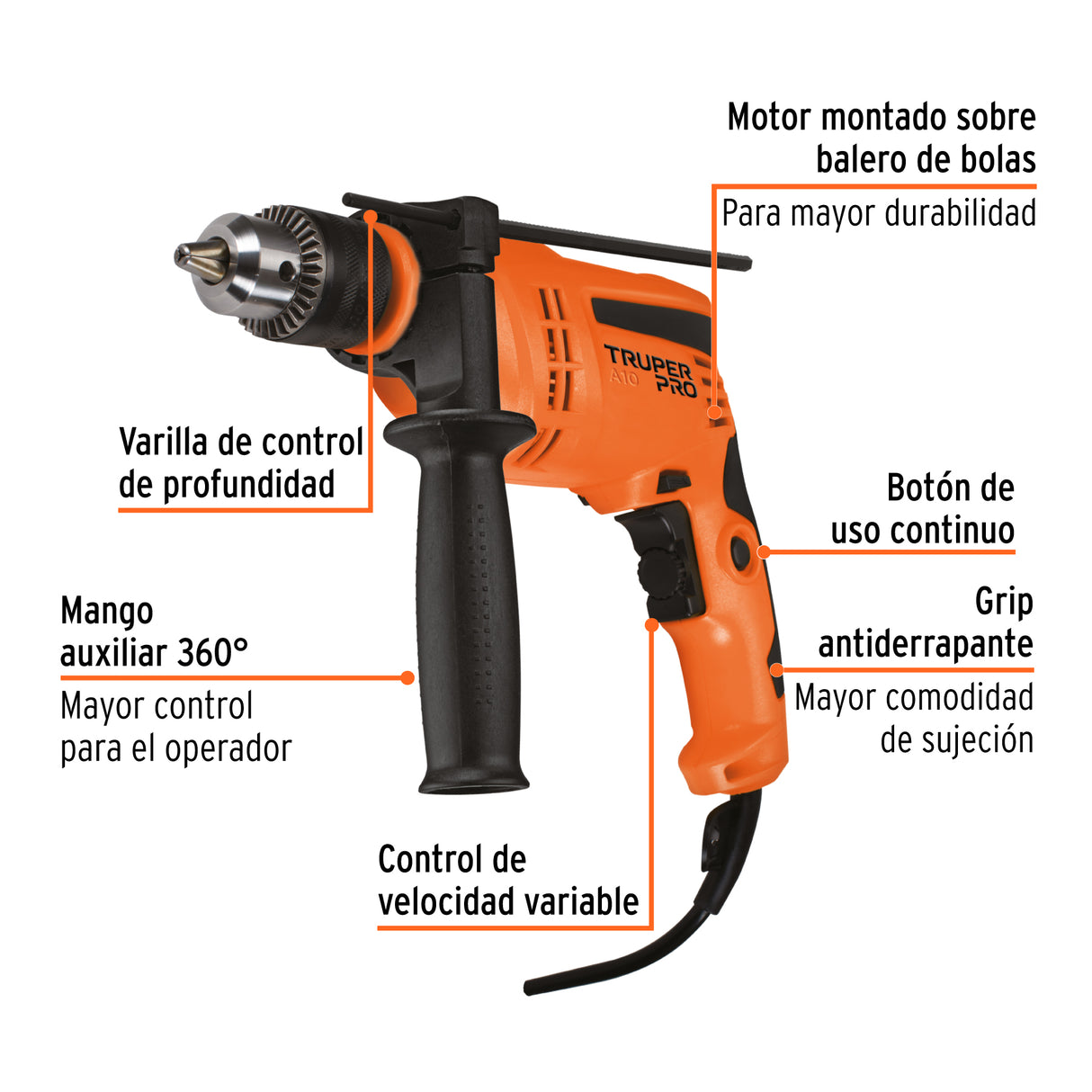 Rotomartillo 1/2', 600 W, Truper Pro