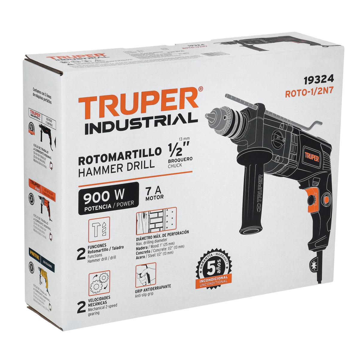 Rotomartillo 1/2', 900 W, Truper Industrial