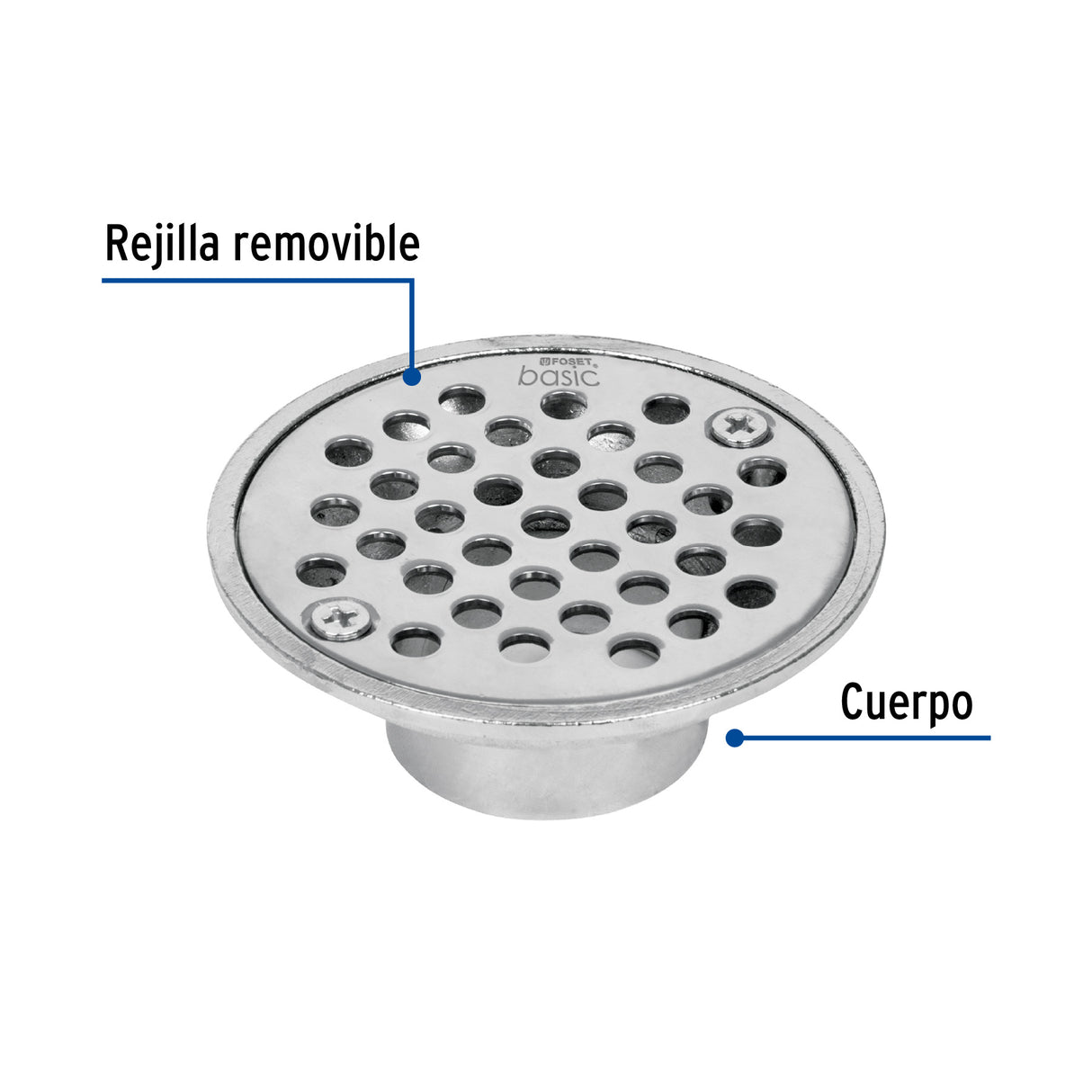 Resumidero de Zinc, Redondo, Modelo 'a', 3-1/2', Basic