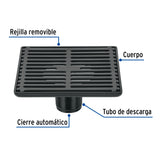 Resumidero Cuadrado 6' X 6', Acero Inoxidable, Negro, Aqua