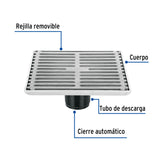 Resumidero Cuadrado 6' X 6', Acero Inoxidable, Aqua