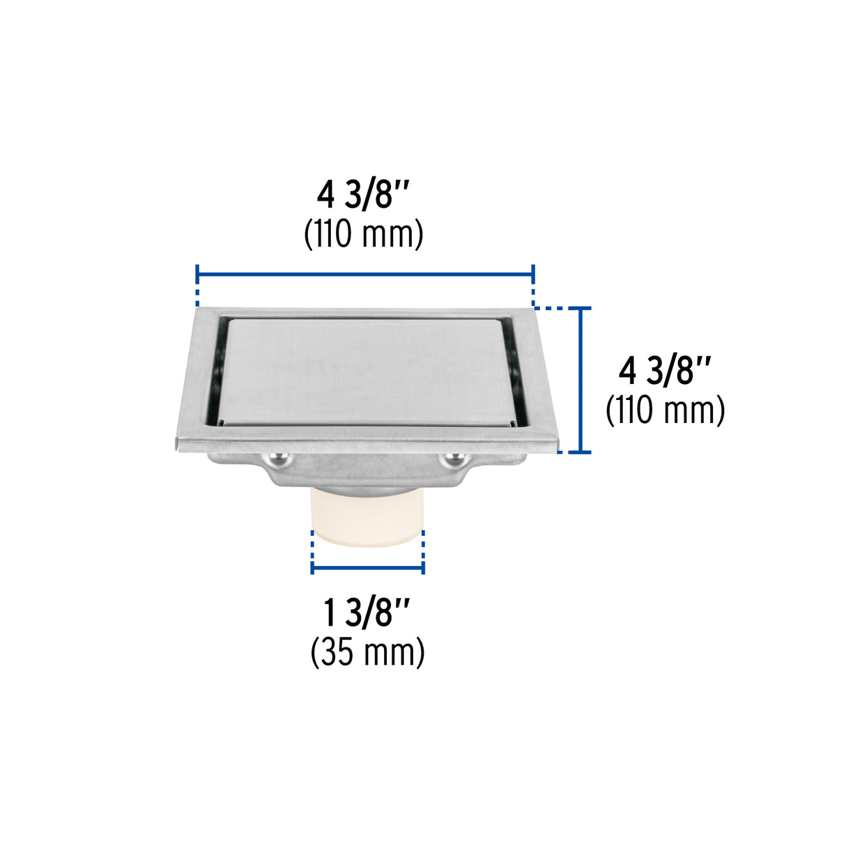 Resumidero Reversible de 4', Anti Olores, Acero Inox, Aqua