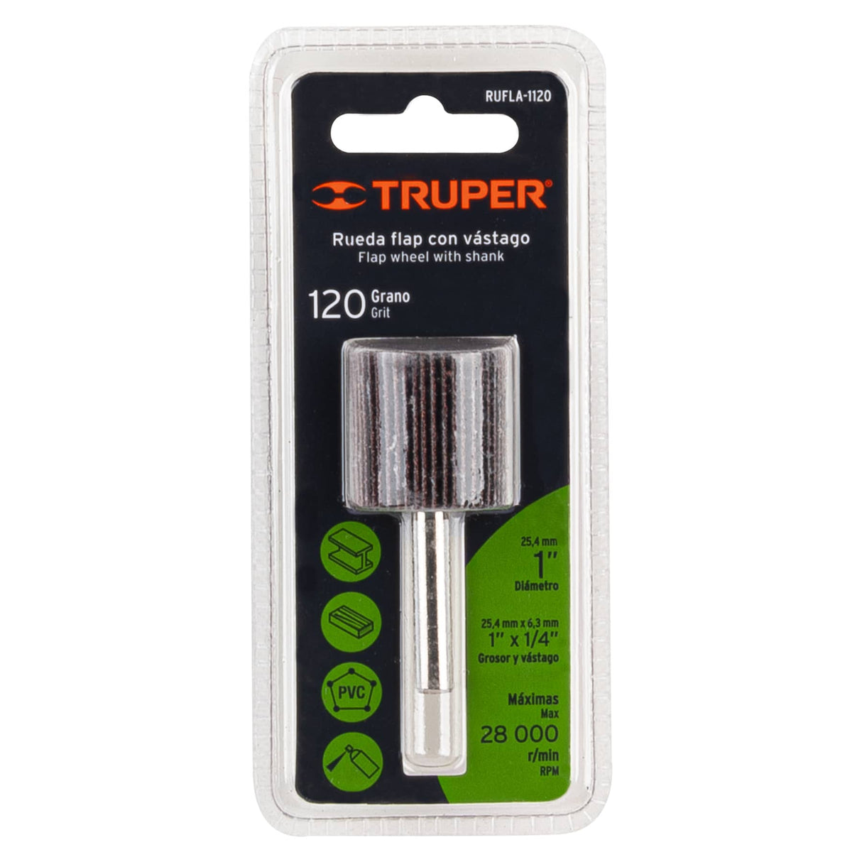 Rueda Flap de 1', Grano 120, Truper