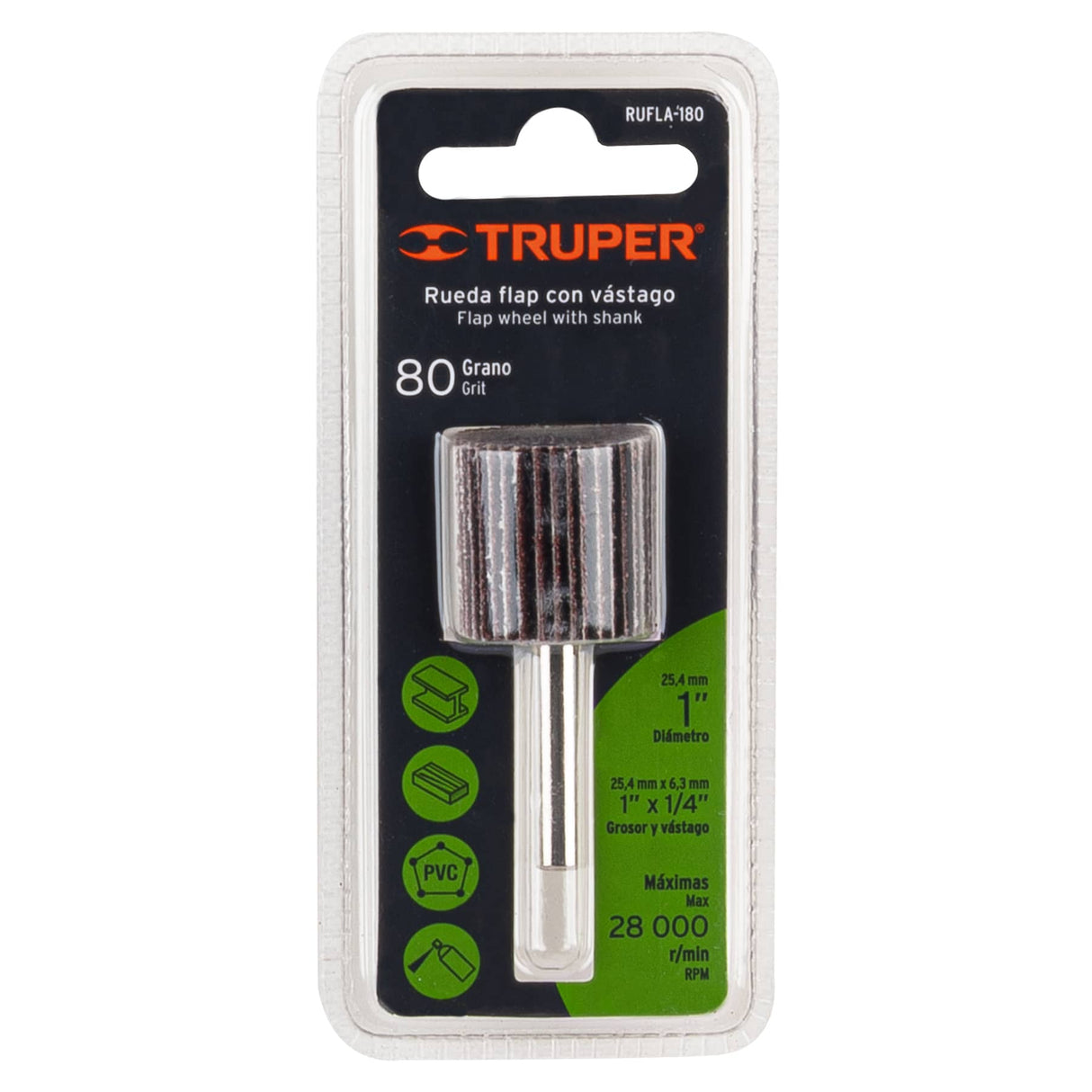 Rueda Flap de 1', Grano 80, Truper