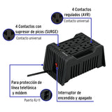 Regulador de Voltaje de 1200 Va/600 W 8 Contactos, Volteck
