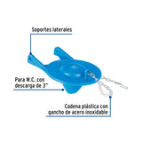 Sapo 3' para Wc, PVC, Azul, Cadena Plástica, Foset