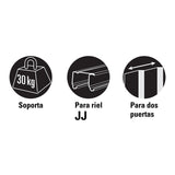 Sistema Corredizo para Riel Superior de Clóset, Hermex