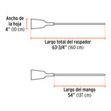 Raspador Forjado de 4', Mango Largo de 54', Truper