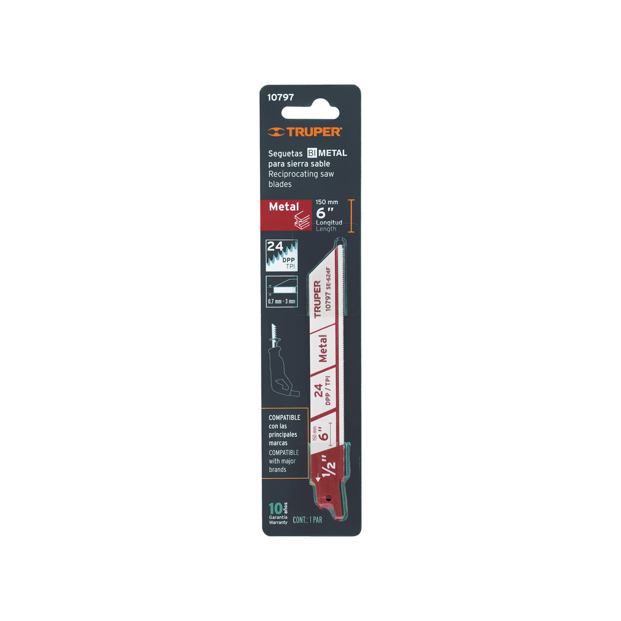 Blíster con 2 Seguetas Sierra Sable 6' 24 Dpp para Metal