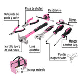 Juego de Herramientas Básicas, Color Rosa, 8 Piezas, Pretul