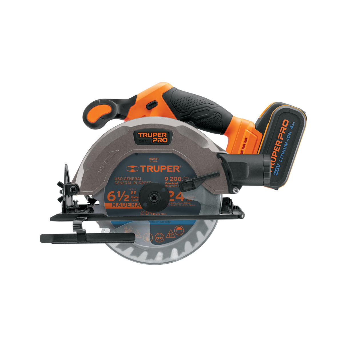 Sierra Circular 6-1/2', 20 V, 1 Batería 4 Ah, Truper Pro