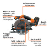 Sierra Circular 6-1/2', 20 V, 1 Batería 4 Ah, Truper Pro