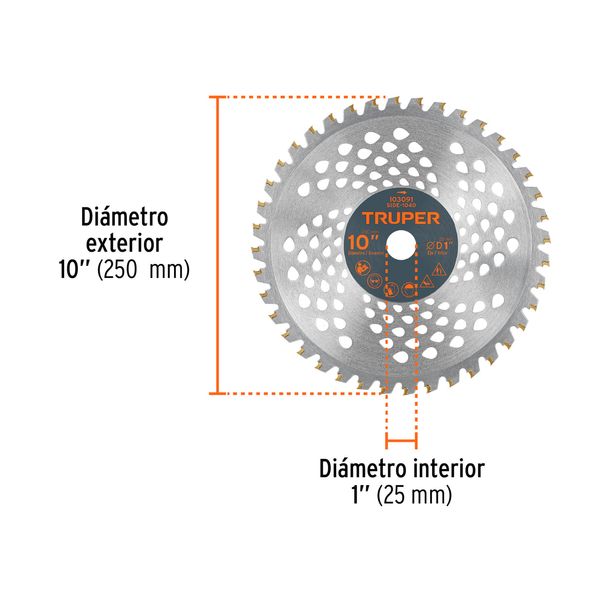 Disco Sierra 10' para Desbrozadoras, 40 Dientes, Truper