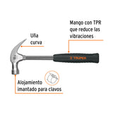Martillo Pulido 16 Oz Uña Curva, Mango Tubular C/Neopreno