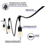 Serie de 14.6 m con 24 Luces Incandescentes para Exterior