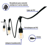 Serie de 7.3 m con 12 Luces Incandescentes para Exterior