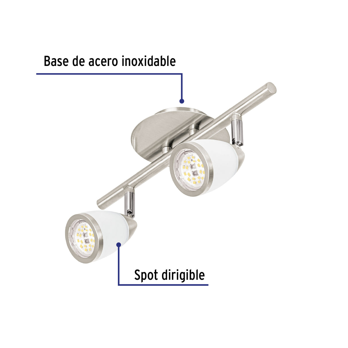 Luminario de Sobreponer 2 Spots Base GU10, Verona, Volteck