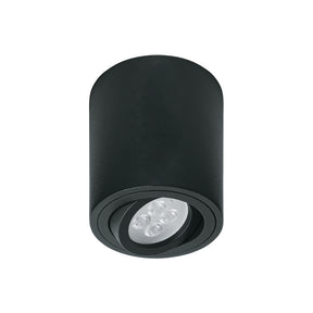 Luminario de sobreponer con spot dirigible, redondo, negro