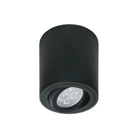 Luminario de sobreponer con spot dirigible, redondo, negro