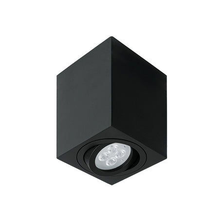Luminario de sobreponer c/spot dirigible, cuadrado, negro