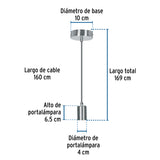 Socket Colgante Metálico, Satín, Volteck