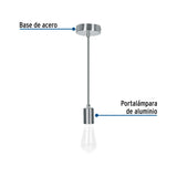 Socket Colgante Metálico, Satín, Volteck
