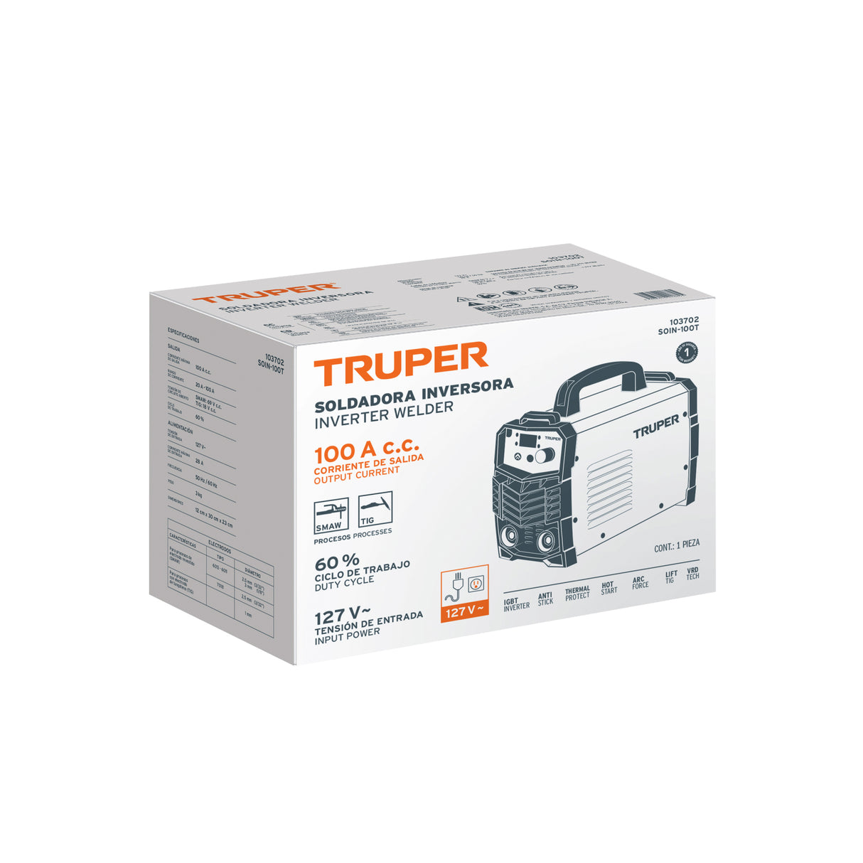 Soldadora Inversora 100 a, 127 V, Truper