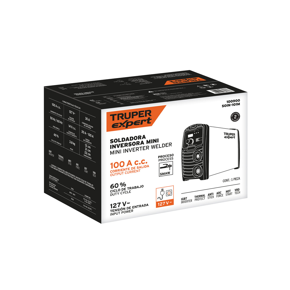 Mini Soldadora Inversora 100 a, 127 V, Truper