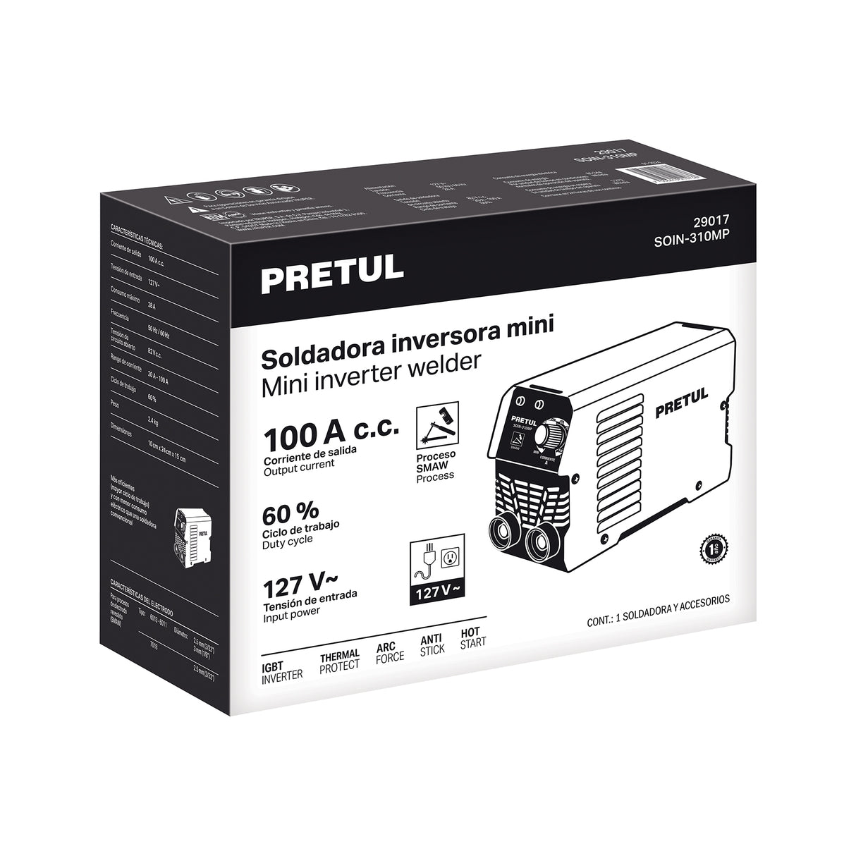 Mini Soldadora Inversora 100 a, 127 V, Serie 300, Pretul