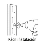 Cremallera Doble Blanca para Ménsulas Planas, 1M, Fiero