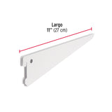 Ménsula Plana Blanca para Cremallera Doble, 27 cm, Fiero