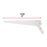 Ménsula Plana Blanca para Cremallera Sencilla, 30 cm, Fiero