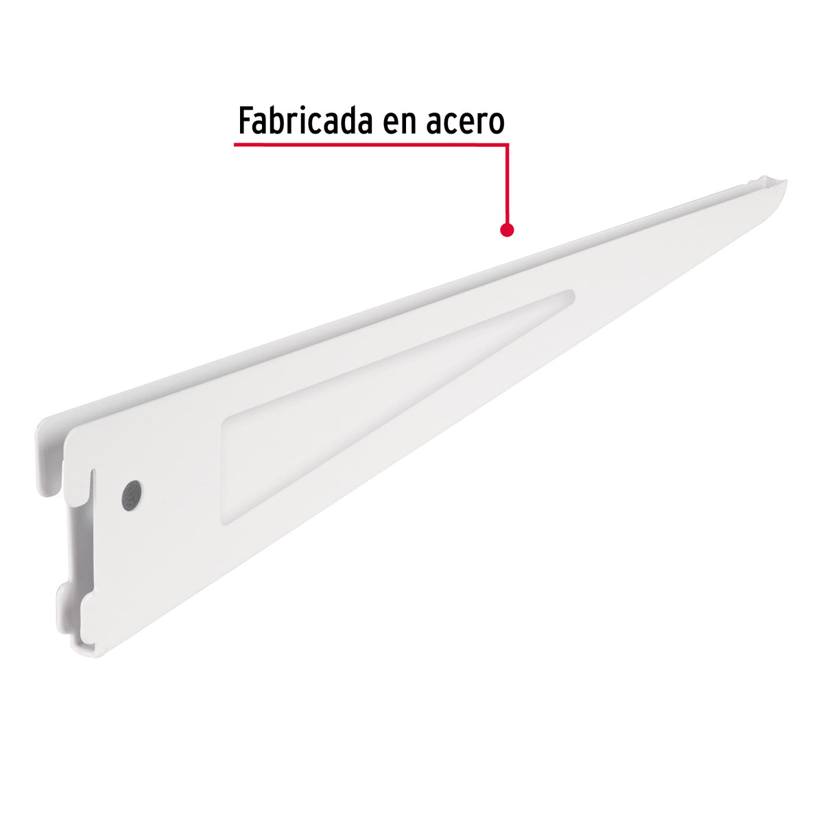 Ménsula Plana Blanca para Cremallera Doble, 37 cm, Fiero